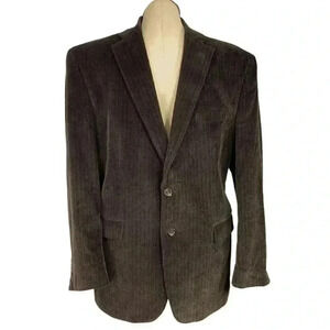 Chaps Blazer Sport Coat Men 42R Brown Corduroy 2 Button Classic Jacket Vented